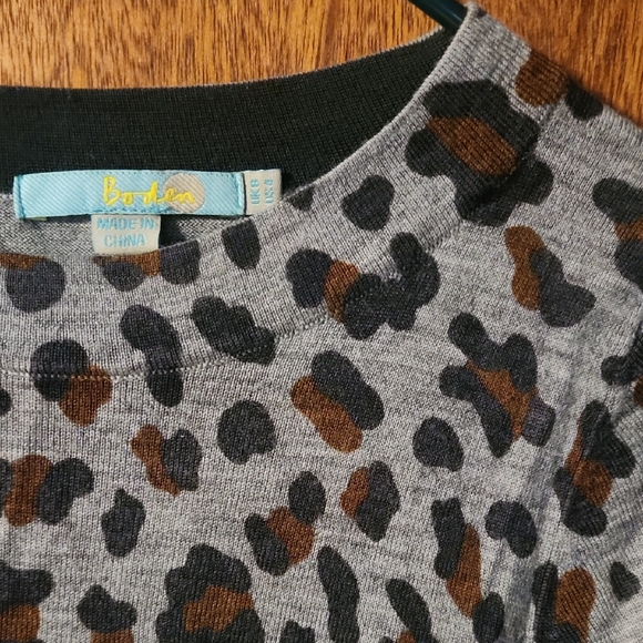 Boden Leopard Print Crewneck Sweater - Picture 3 of 5